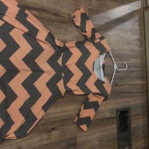 Coral and gray dress rue 21 size small